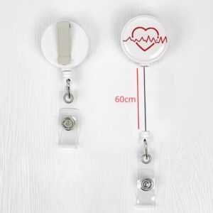 Heartbeat ECG Retractable ID Badge Reel